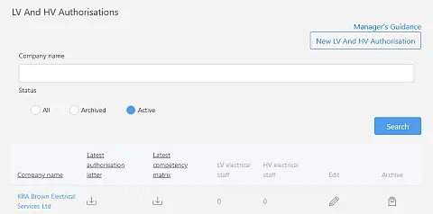 LV & HV Authorisations